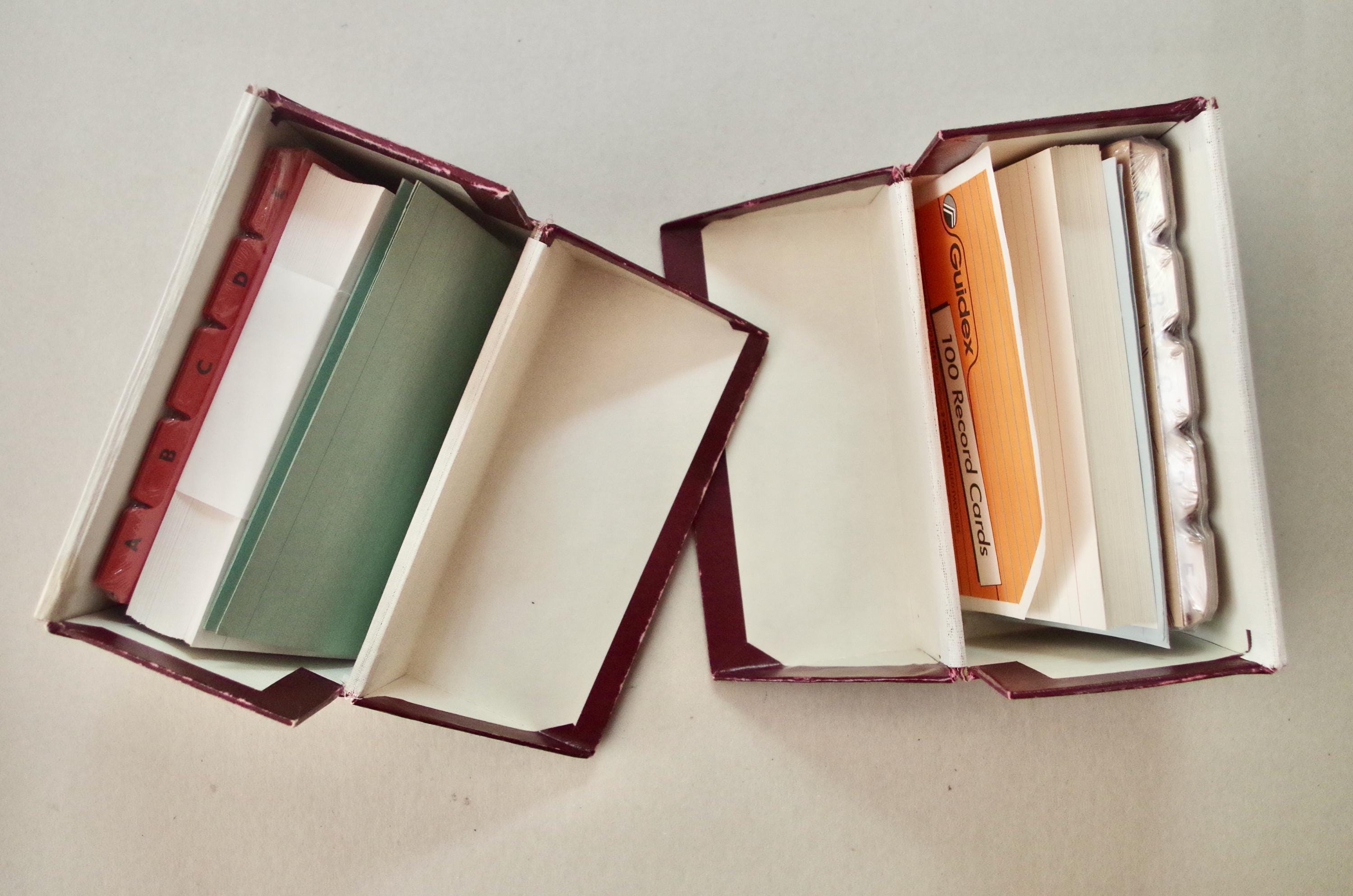 Vintage Index Card Box With Index Cards - A-Z Organiser - 'the