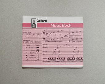 Vintage Music Book - Sheet Music Notebook - Musical Notation - Oxford - Blank and Unused - Vintage Stationery