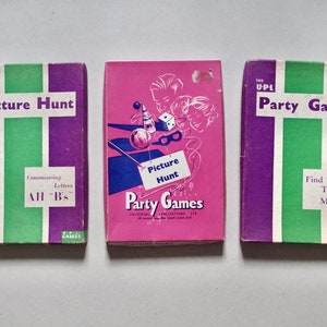 Juegos de fiesta vintage - Caja de actividades - Universal Publications Ltd. - Vintage Ephemera - Paper Ephemera