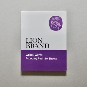 Bloc de notas vintage - Papel para escribir cartas - Lion Brand - Bloc económico de papel tejido blanco - En blanco y sin usar - Papelería vintage