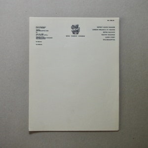 Papel vintage - Juegos de 10 hojas de papel con membrete - Comisión Británica de Transporte - Ferrocarriles Británicos - Papelería vintage