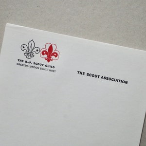 Papel de carta vintage - Membretes - 'The Scout Association' - Juego de 20 hojas - Papelería vintage - Papel con membrete vintage