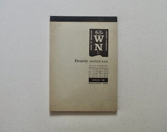 Bloc-notes vintage - Windsor & Newton - « County » - vierge et inutilisé - matériaux d'art vintage