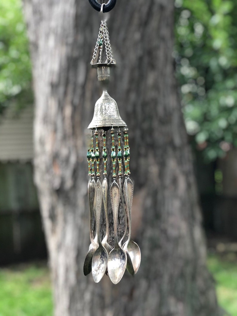 A unique wind chime made from repurposed silver plated spoons Etsy