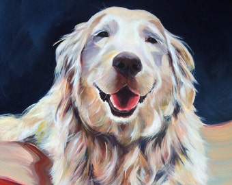 Giclee print: Beautiful Blonde Golden Retriever, 9 x 12"