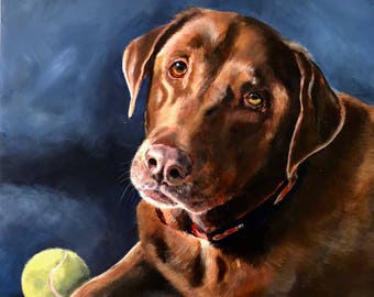 Chocolate lab, 12 x12  Archival giclee print