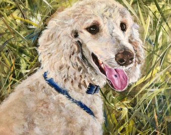 Standard Poodle, Giclee print from original painting, 10x10"