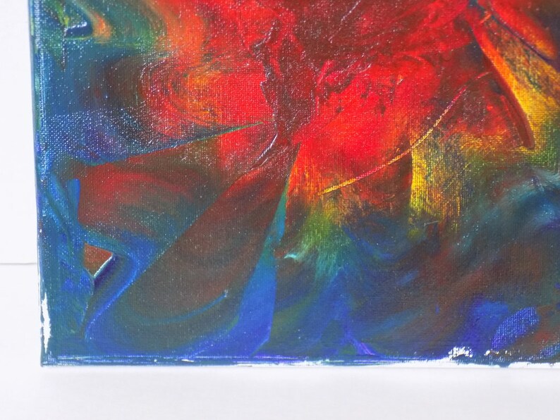 Abstract Red Rose Painting Acrylic on Canvas Wall Art by Etsy