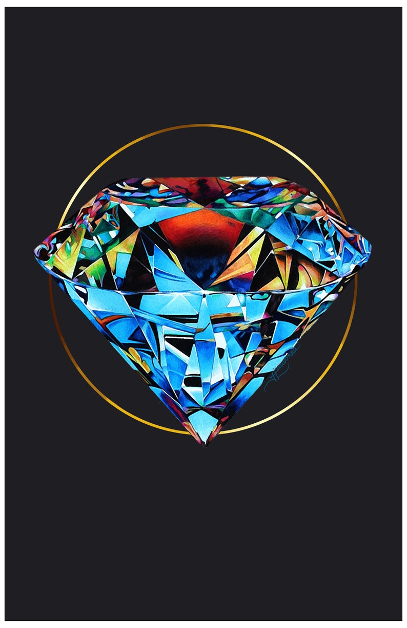 Diamond colored pencil drawing Diamond art Gem ...