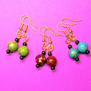 Simple Paint Splatter Dangle Earrings