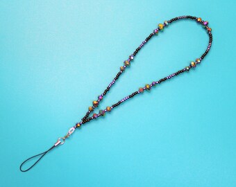Simple Phone Bracelet - Rainbow Crystal Phone Charm