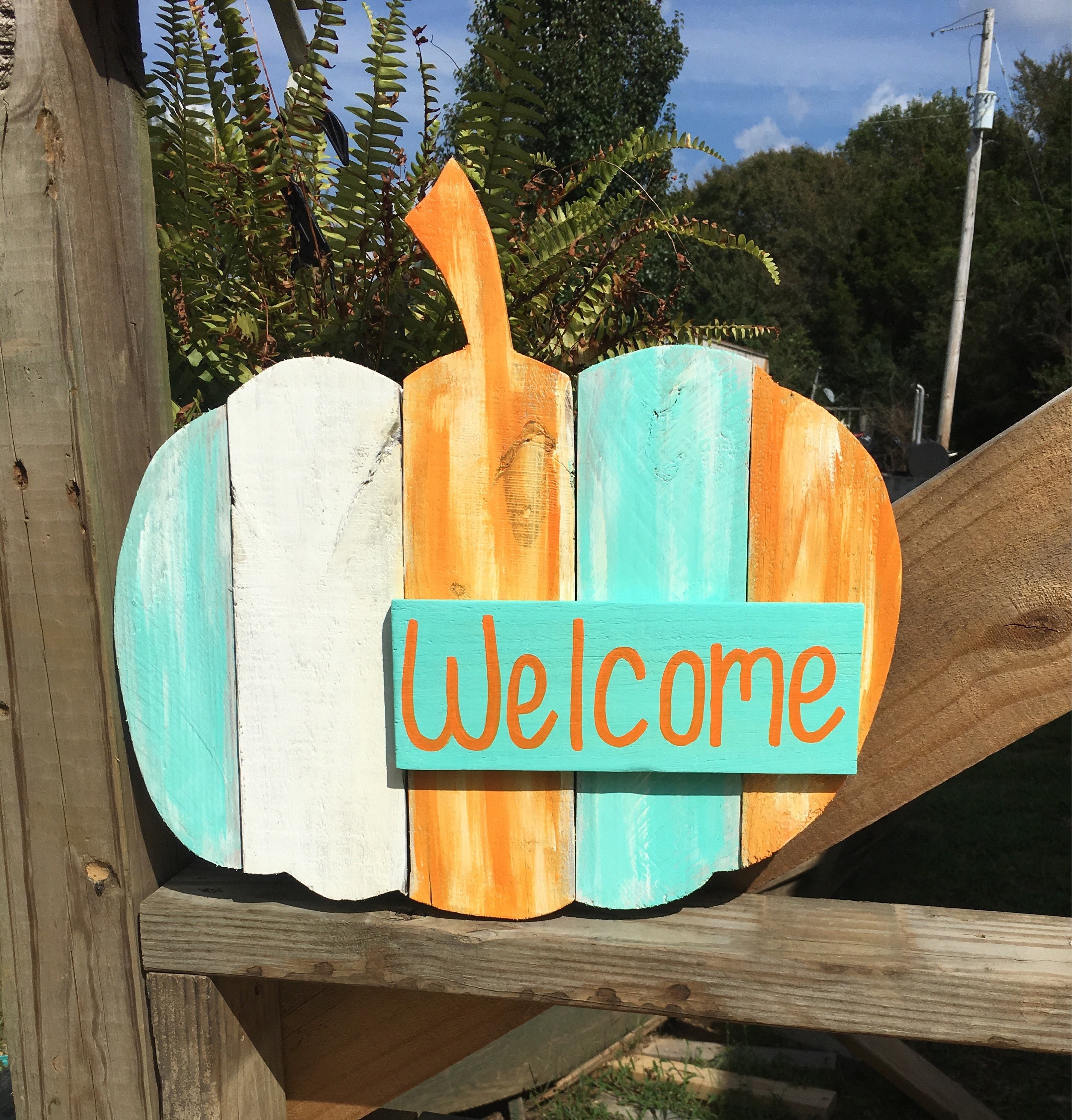 Wooden Pumpkin Fall Porch Sign Fall Home Decor Wood Etsy