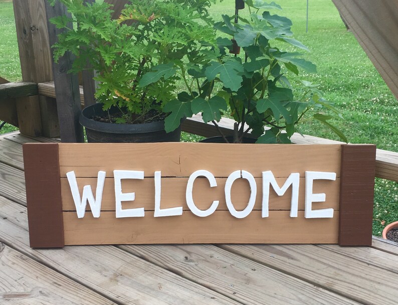 Welcome Front Door Sign Porch Welcome Sign Porch Decor Etsy