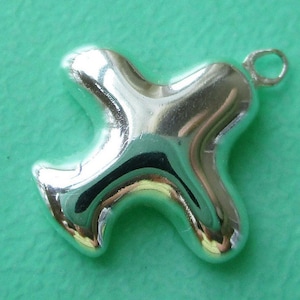 Sterling Bird Charm, SS Bird Charm, Tiny SS Bird Charm, Silver Bird Charm, Small Silver Bird Charm, Rustic Bird Charm, 13x12mm