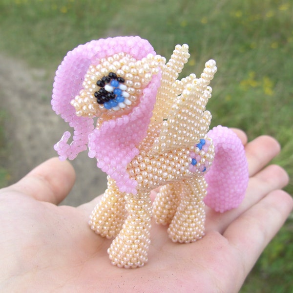 Fluttershy toy My little pony figurine MLP beaded toy Seed bead figurine Fluttershy figurine My little pony toy Fluttershy stuffed animal