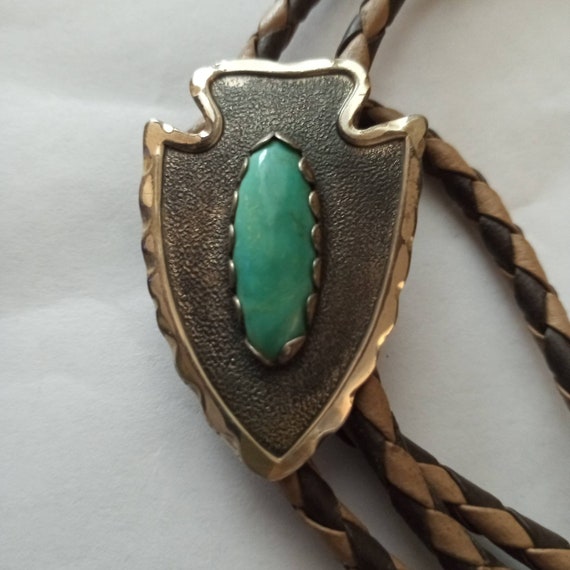 Vintage Bell Trading Bolo Tie Sterling Silver Turq