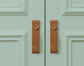 Leather Closet Door Pulls Minimal Knobs brass cabinet Handles Scandinavian home decor gold hardware farmhouse knobs ikea door pulls Cupboard