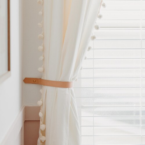 Leather Curtain Tieback Hooks Nursery Window Treatments Etsy
