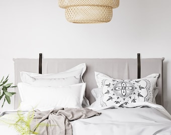 Leather Strap for Hanging Headboard Cushion wall mounted pillow strap Banquette cushions hook floating shelf strap bracket custom length