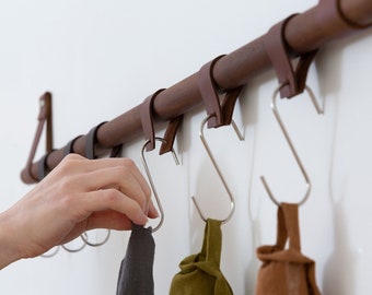 Leather Loop Hooks household storage & organization towel holder kitchen oven hook strap closet pants hook hanger pan hooks jeans hooks