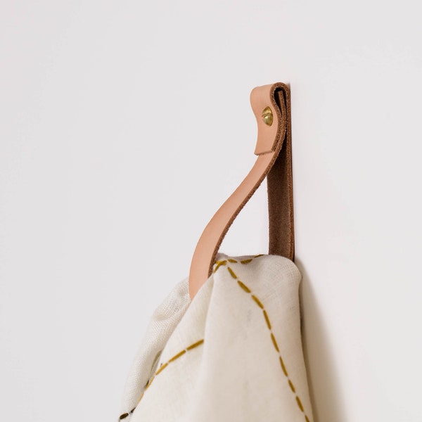 medium minimalist leather strap hanger for bath towel holder leather wall  hook strap towel hook bathroom decor brass towel ring nordic home