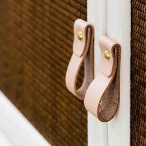 Poignées de tiroir en cuir quincaillerie de cuisine boutons de tiroir modernes en laiton poignées de tiroir boutons de meubles en cuir boutons rustiques