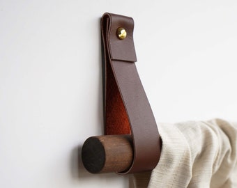 Curtain rod strap holder leather curtain rod bracket holders leather loop for wall boho pole hanger wall blanket display farm house style