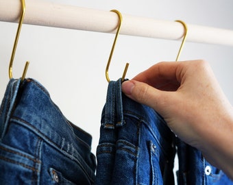 6-pack Minimalistic Hooks for Jeans Pants: Hang Blue Jeans