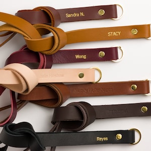 Thick Lanyard - Personalized Custom Leather Lanyard teacher id holder keychains for women monogram for keys man gift for 3rd anniversary RN