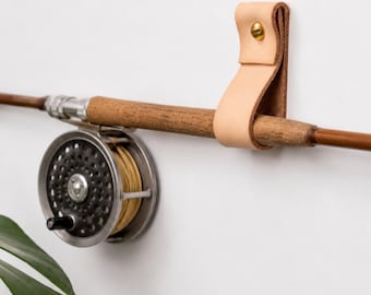 Leather Fishing Rod Display Holder