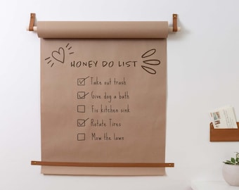 Leather Kraft Paper Holder to Do List Large Parchment Paper Roll