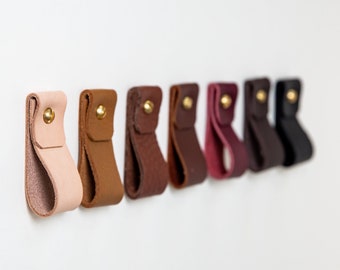 small leather strap brass ring wall hook wall hanging storage towel hook modern bathroom towel rack leather loop strap holder scarf hanger