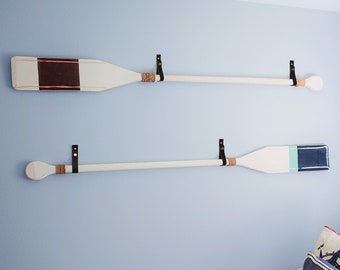 Rame suspendue en cuir, décoration murale horizontale pour bateau, pagaie, sangle de suspension, rangée de crochets pour canoë, rangement pour chalet, ferme, plage, kayak de rivière