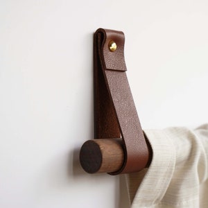 Curtain rod holder leather curtain rod bracket holders leather loop strap for wall boho pole hanger wall blanket display farm house style