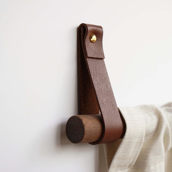 Curtain rod holder leather curtain rod bracket holders leather loop strap for wall boho pole hanger wall blanket display farm house style