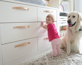 Poignées et boutons en cuir pour commode, décoration de chambre de bébé, quincaillerie de meubles, poignées pour commode, poignées de porte de placard, sangle minimale