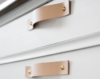 Poignées de tiroir minimalistes en cuir poignées de placard modernes poignées de commode Mid-Century quincaillerie de ferme poignées de porte de cuisine de style campagnard