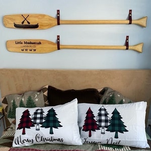 Leather Hanging Oar Wall Decor horizontal boat paddle display strap hanger canoe row hook storage cottage cabin farmhouse beach river kayak