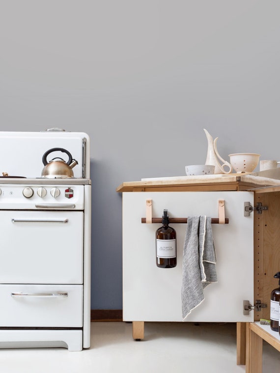 Under the Kitchen Sink Cabinet Door Storage Rail for Cleaning