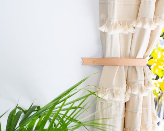 Leather Curtain Tieback Hooks Nursery Window Treatments Etsy