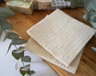 Natural Wool Sponges – Gentle Scrub, Compostable, Plastic-Free, Eco-friendly (2 PK)