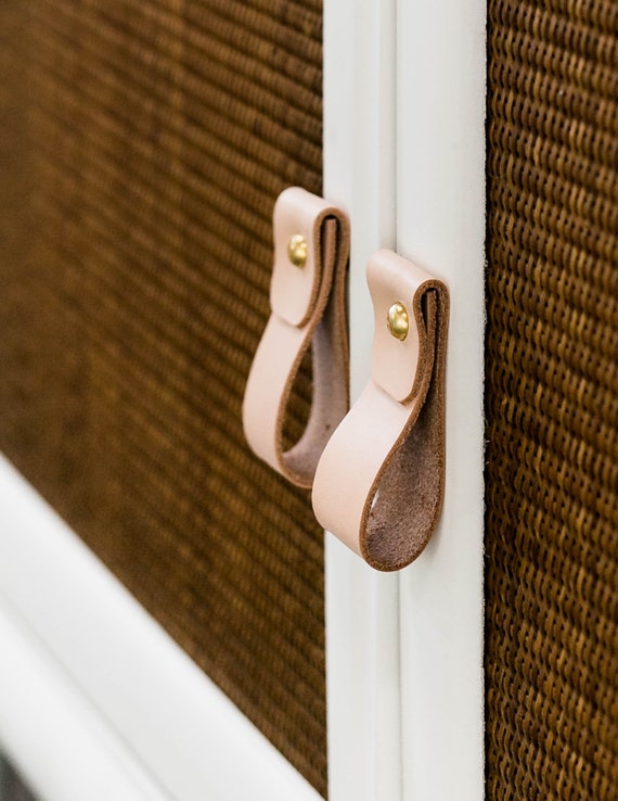 Leather Drawer Pulls Kitchen Hardware Cabinet Hardware Modern Etsy