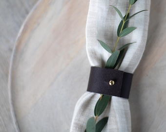 Set of 4 Leather Napkin Rings