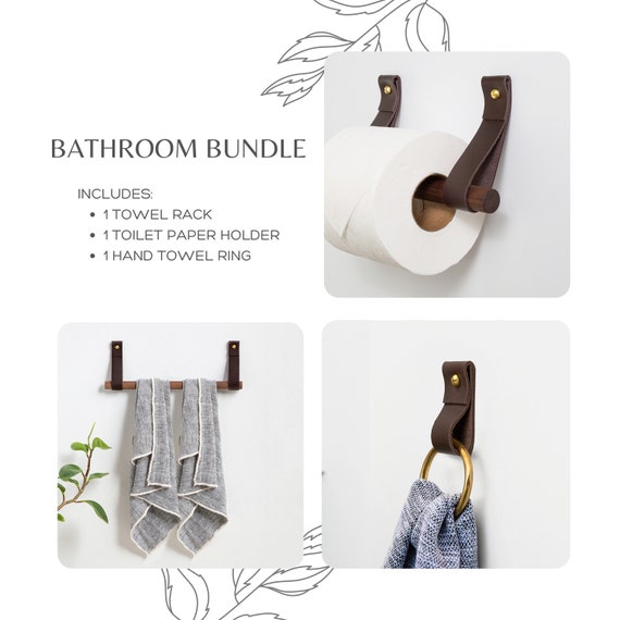Brass towel ring and toilet paper holder sale