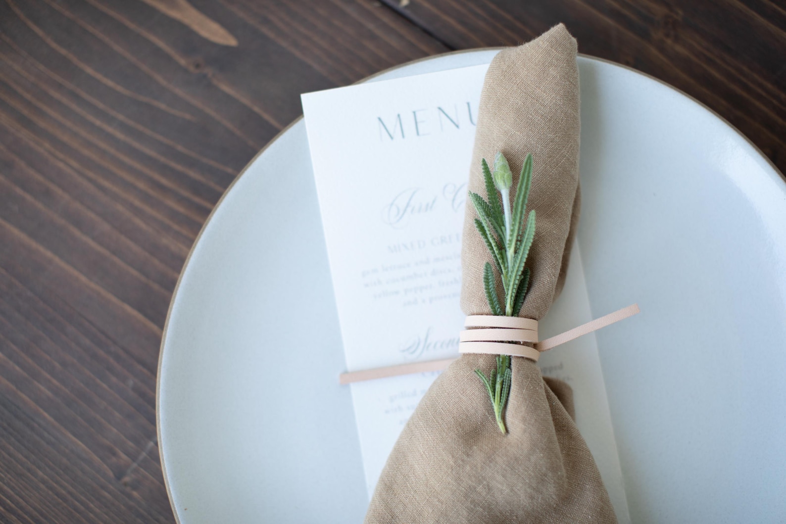 Photo inspiration: Fresh Look at Minimalist Leather Napkin Rings Natural Dining Table Decor