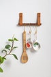 Hanging Storage Kit kitchen pot rack rod hooks for mugs kitchen utensil rail organizer leather & brass towel holder minimalist hooks decor 