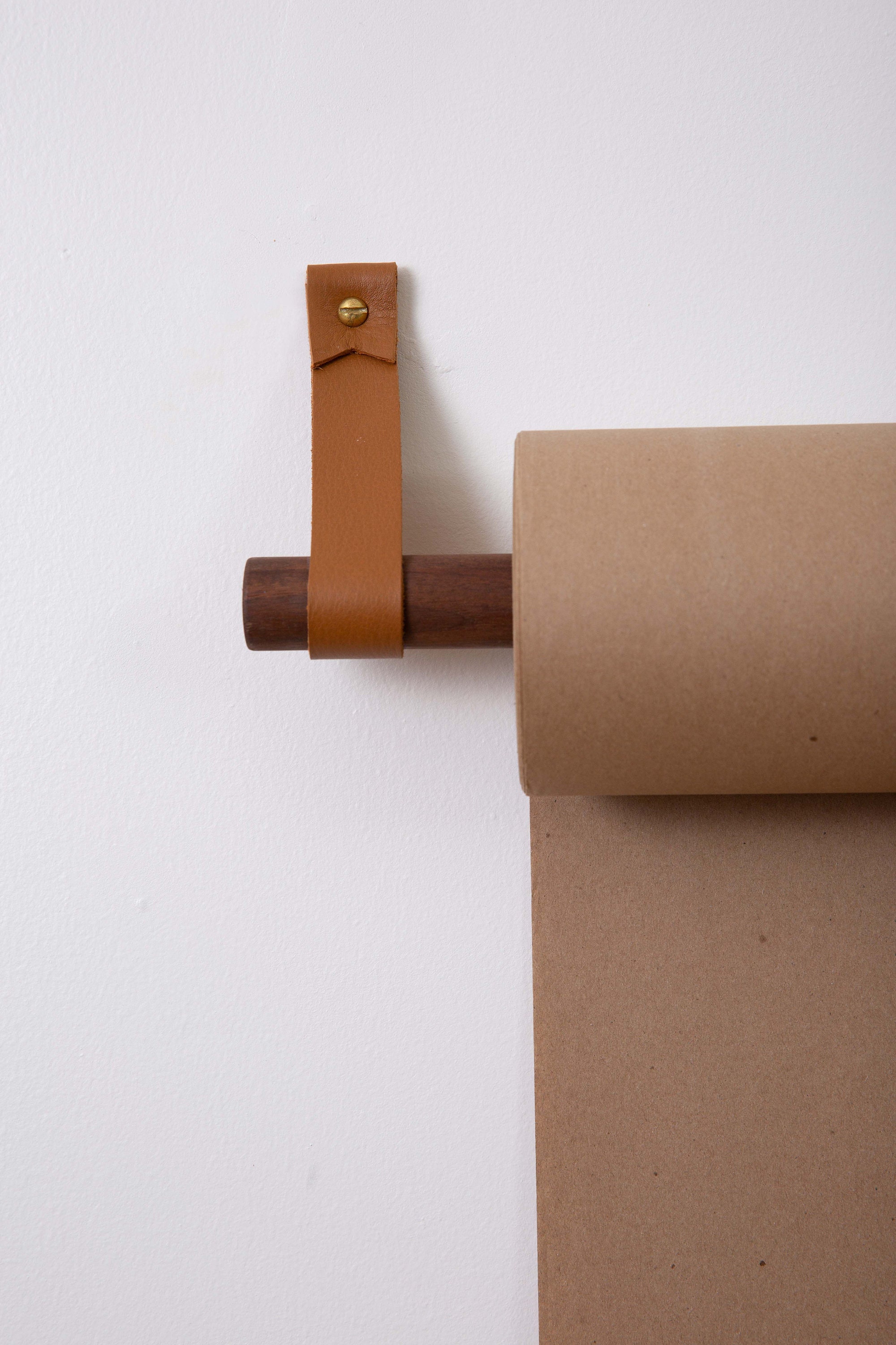 Leather Kraft Paper Holder to Do List Large Parchment Paper Roll Hanger  Wall Mounted Home Organization Shopping List Display Butchers Paper -   Norway