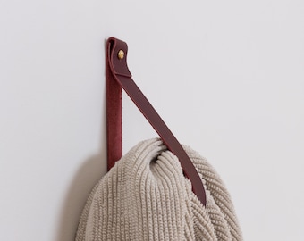 Grande sangle de suspension minimaliste en cuir pour porte-serviettes de salle de bain, support mural pour crochets, rangement suspendu pour minerai et pagaie, organisateur mural