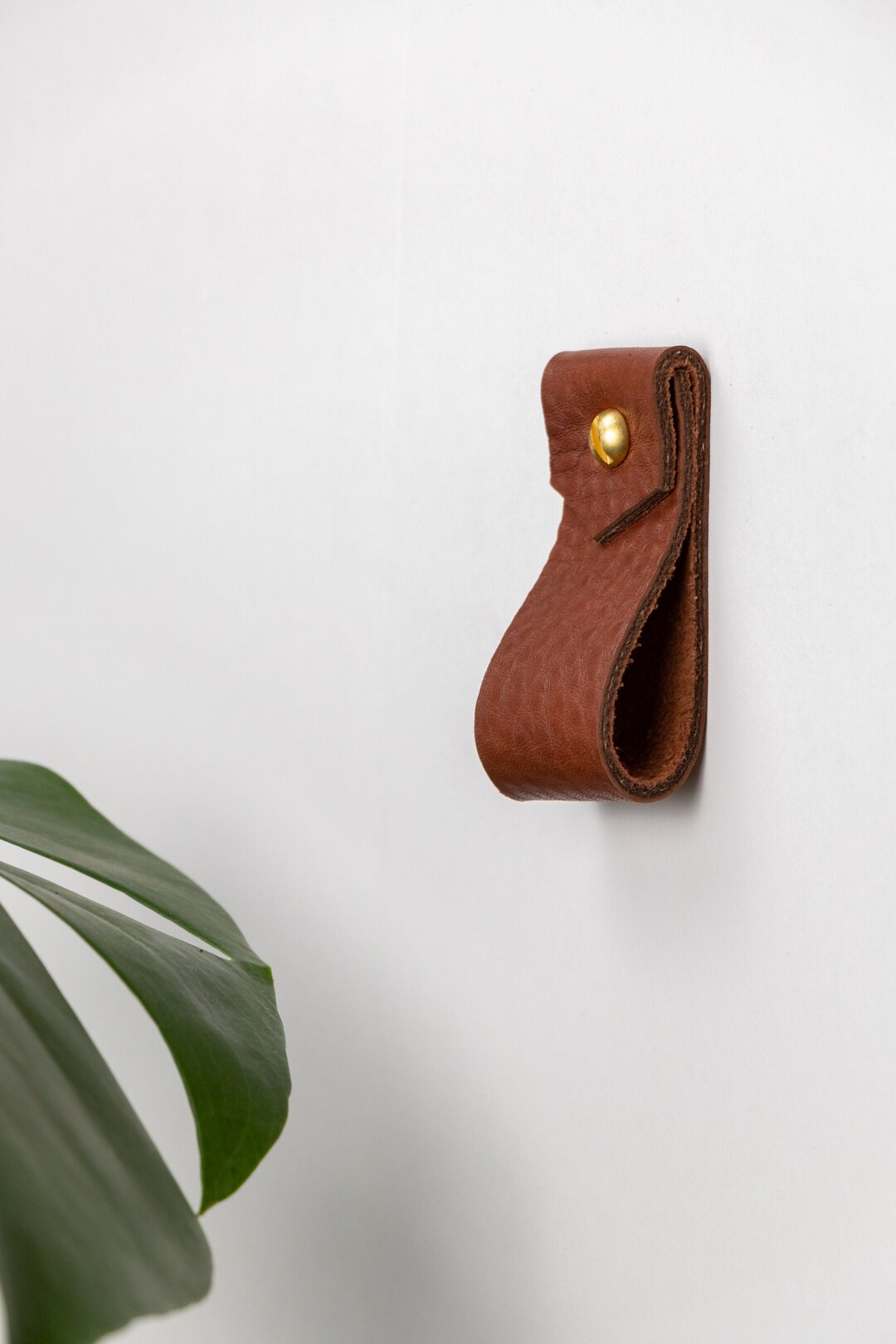 Small Leather Wall Hanging Strap Towel Hook for Wall Leather Loop