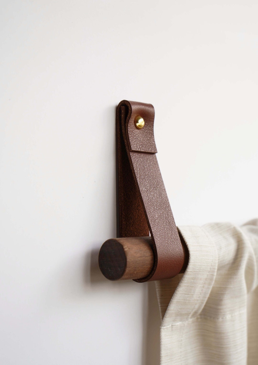 Leather Curtain Rod Holder
